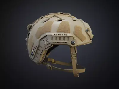 ventilated High cut Tactical Helmet high model 3D model