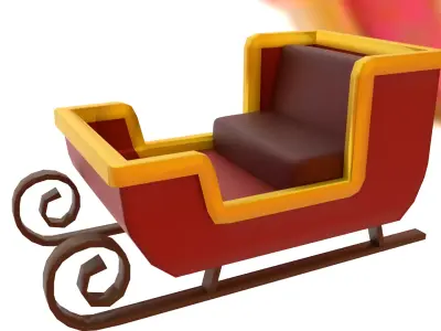 Santas Sleigh Low-poly 3D model purchase