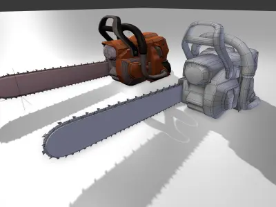 Low Poly Chainsaw Free low-poly 3D model