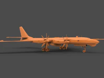 Tu-95M russian bomber plane 3D print model