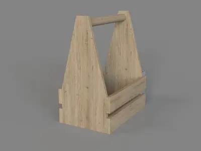 Beverage Solid Wood Crate 3D model