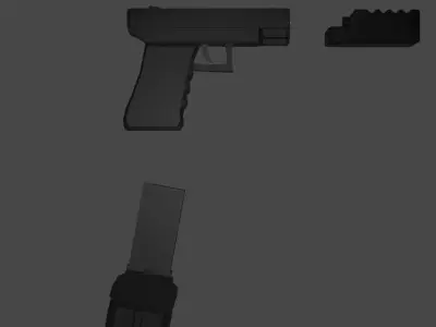 LOW-POLY GLOCKS 18 3D model