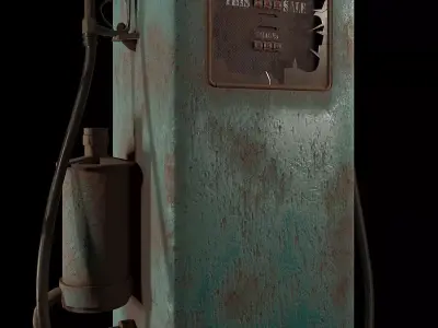 A rusty gas station Free 3D model