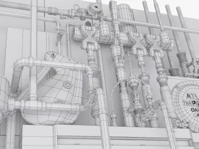 Industrial Installation Low-poly 3D model