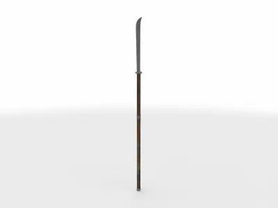naginata japanese pole 01 3D model