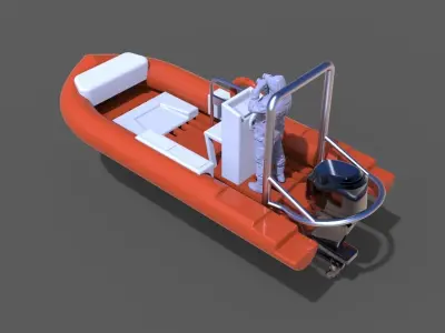 Lifeboat rubber with man 3D print model