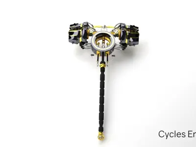 Steampunk War Hammer Low-poly 3D model