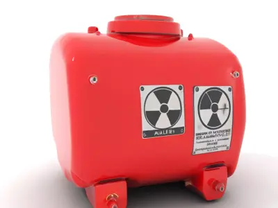 Industrial Hazard Tank model pack with warning labels Low-poly 3D model
