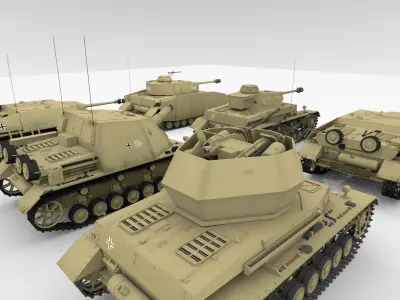 Panzer IV variation 3D Model Pack