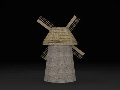 Water Pumping Windmill Animated 3D Model Low-poly 3D model