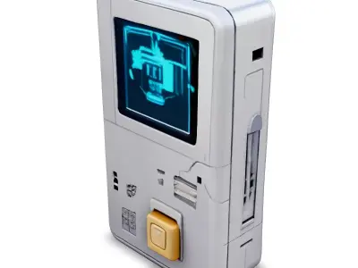 SciFi Futuristic Handheld Device Low-poly 3D model