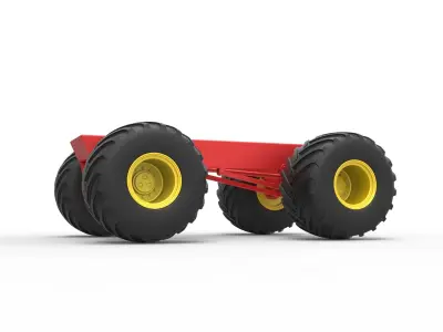 Old school monster truck chassis Scale 1 to 25 3D print model