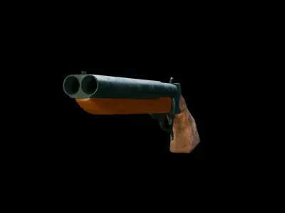 Shotgun Low-poly 3D model purchase