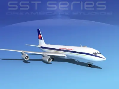 Boeing 707-320 SS JAT Yugoslavia  3D model