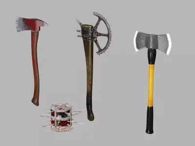 Medieval Polearms Weapon Pack Low-poly 3D Model Low-poly 3D model