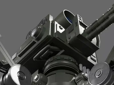 Quad-Leg Military Turret 3D model
