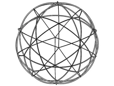 Wireframe Shape Spherical Pentakis Dodecahedron 3D print model