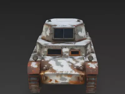 Realistic Abandoned Vintage Light Tank 3D Model Low-poly 3D model