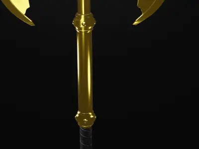 Battle axe - gold edition 3D model