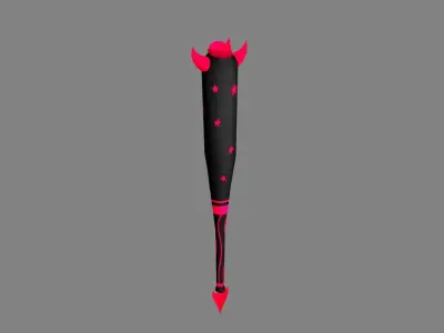 Cartoon Devil Baseball Stick Low-poly 3D model