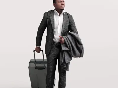 Humano Traveling Man with suitcase 2206-9 3D model