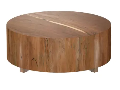 illon Natural Yukas Round Wood Coffee Table Crate and Barrel 3D model