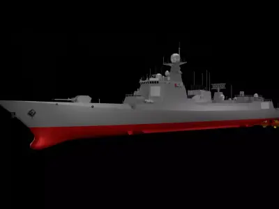 Chinese Navy Type 052D Low-poly 3D model