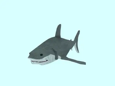 shark made in blender Low-poly 3D model