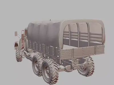 ZIL 131 6x6 Military Truck Classic Soviet Vehicle 3D Printable  3D print model