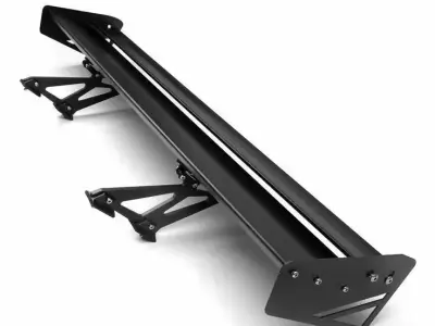 Black Carbon Fiber Rear Wing Car Spoiler 3D Model Low-poly 3D model