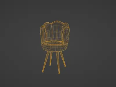 Red Unique Sofa 3D model