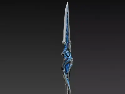 Cartoon Cyber Spear PBR 3D Model Low-poly 3D model