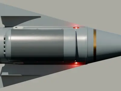 High-polly Turbine Missile 3D model