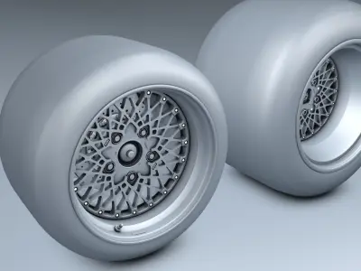BBS Tyres LeMans Porsche with Brakes 3D model