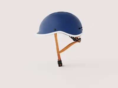 Urban Bicycle Helmet - Navy Blue Low-poly 3D model