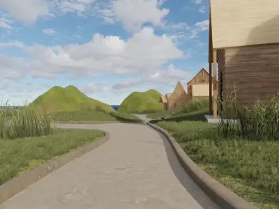 Coastal Village Retreat 3D model