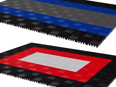 Modular plastic flooring for garages 2 3D model