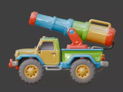 Summer Party Water Blaster Truck 3D Model Low-poly 3D model