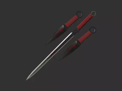 SWORD AND KNIFE PACK  Low-poly 3D model