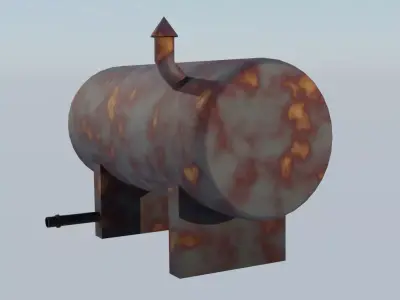 Outdoor Water Tank Low-poly 3D model