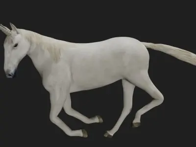 Unicorn running Low-poly 3D model