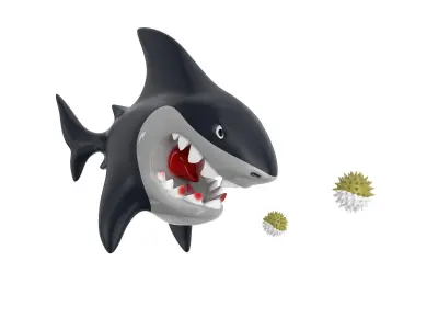 Sharks and blowfish Free 3D model