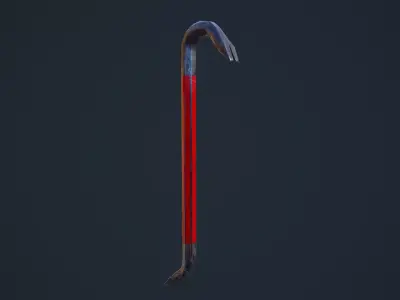 Crowbar cane Low-poly 3D model