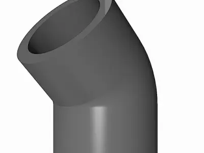 PVC Elbows 45 Degrees - Socket Ends Free 3D model