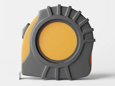Tape measure or Retractable Tape Low-poly 3D model