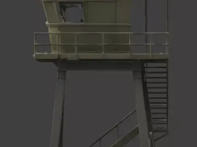 Ruined Frontier Military Watchtower 3D Model Low-poly 3D model