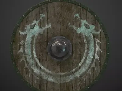 Viking Shield Low Poly Game Ready Low-poly 3D model
