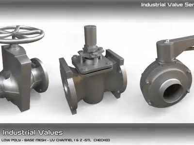 25  Industrial Valves 3D model