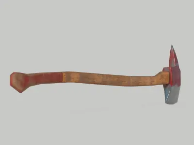 Fire axe Low-poly 3D model 6