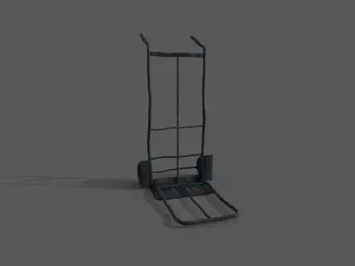 High details used wheel hand trolley Low-poly 3D model